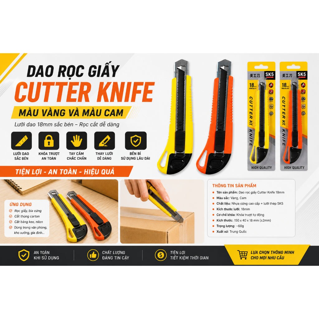Dao rọc giấy Cutter Knife 18mm