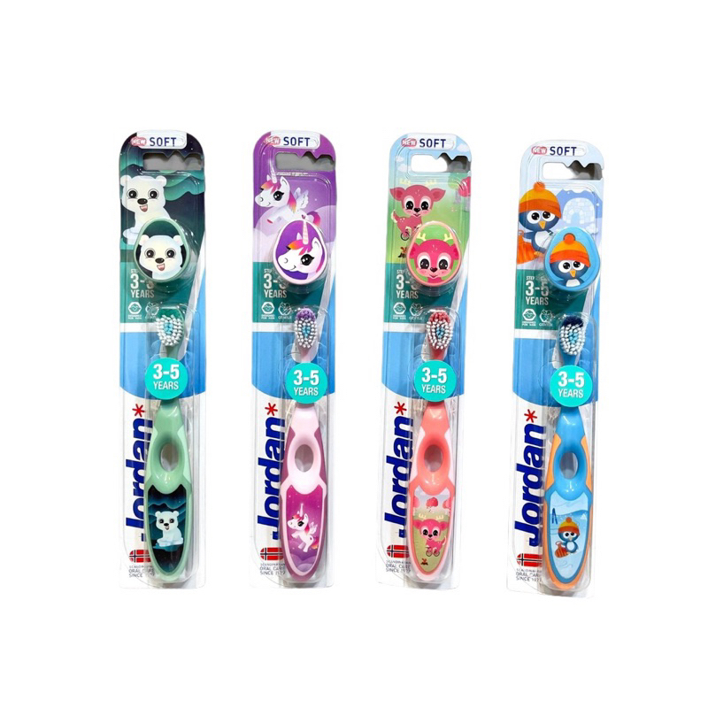 COMBO 4 BÀN CHẢI ĐÁNH RĂNG TRẺ EM JORDAN 3-5 TUỔI MẪU MỚI - ECOPIN