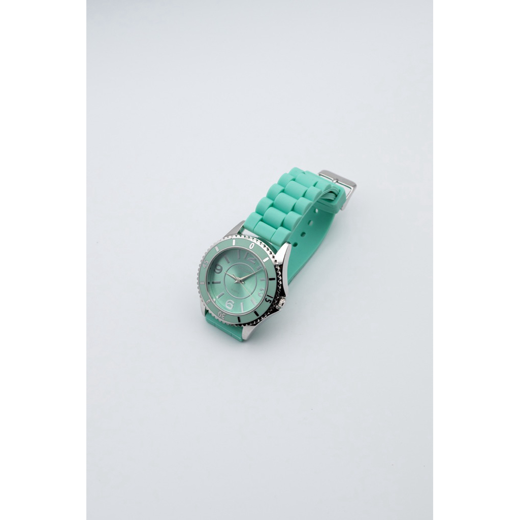 <111> [2hand] Đồng Hồ Nữ Fashion Xanh Bạc Hà Silicone - Máy Quartz - Đồ 2Hand Tuyển Chọn
