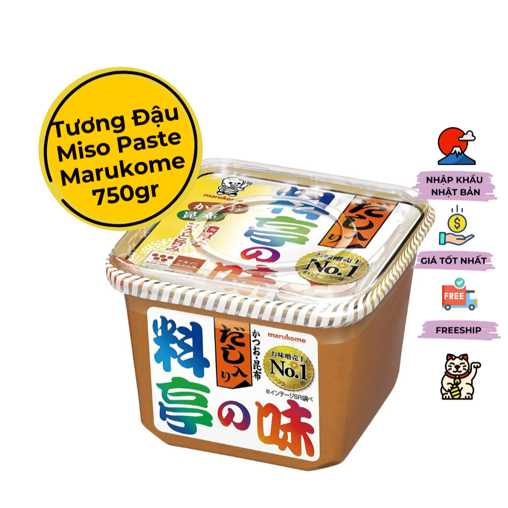 Tương đậu Marukome nhập khẩu Nhật Bản/ Miso Dashi Paste Marukome/hương vị đậm đà từ cá ngừ và tảo bẹ