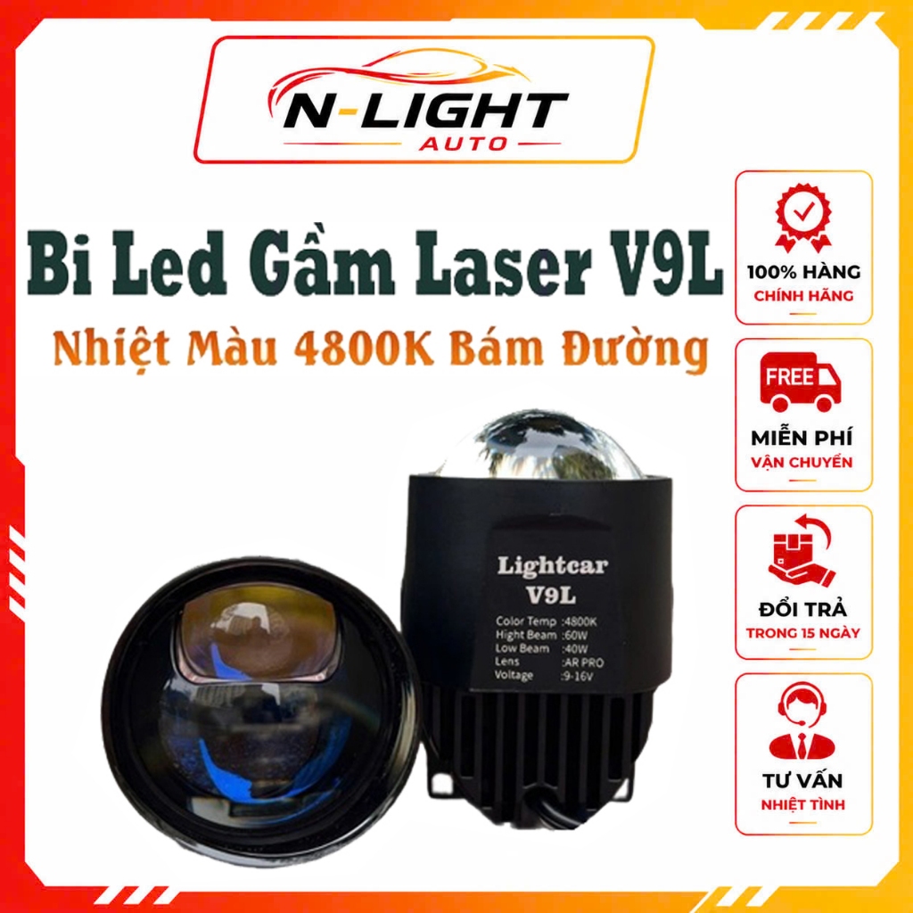 Bi Led Gầm Có Laser V9L , Nhiệt Màu 4800K Siêu Bám Đường