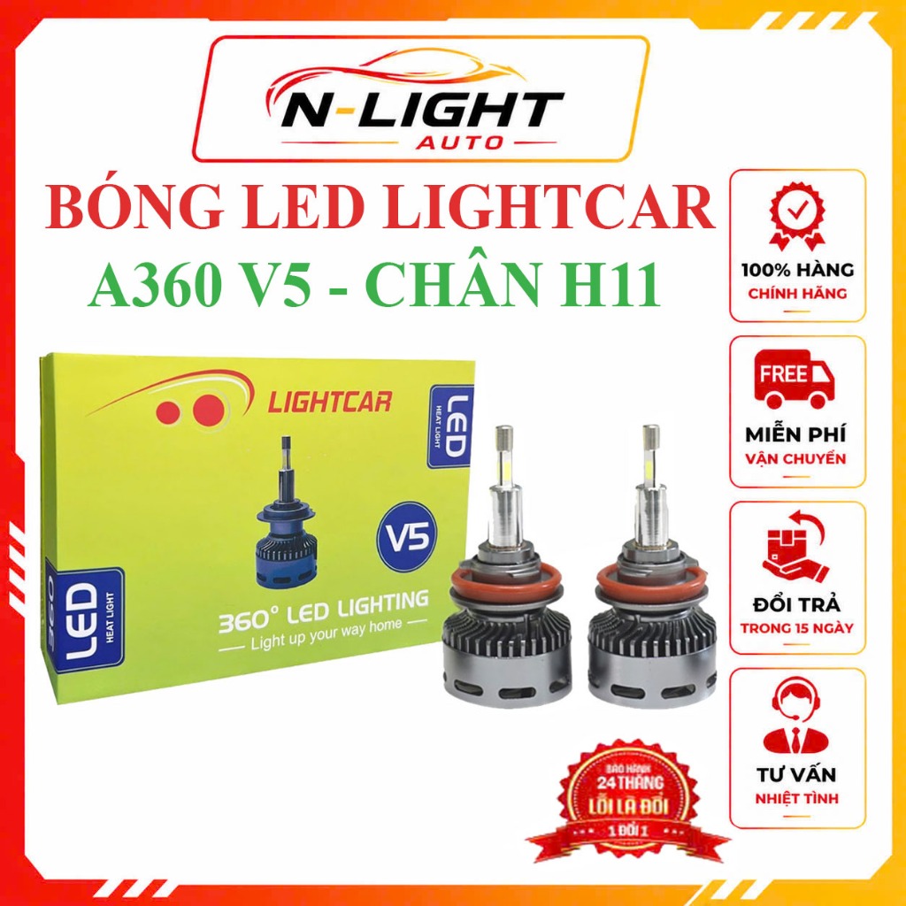 BÓNG LED Ô TÔ 360 ĐỘ CHO BI CẦU LIGHTCAR A360 V5 CHÂN H11