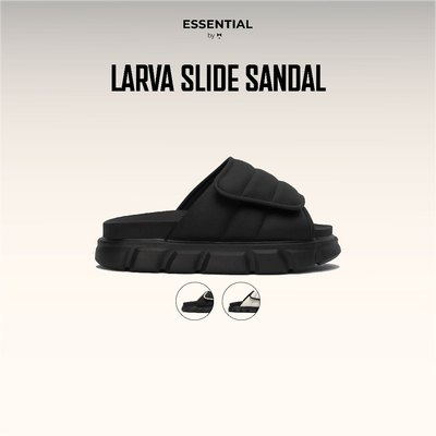 THEWOLF GLOBAL Unisex Height-Increasing Sandals: THE LARVA WOLF SLIDE SANDAL - FULL BLACK,  WHITE, BLACK & WHITE