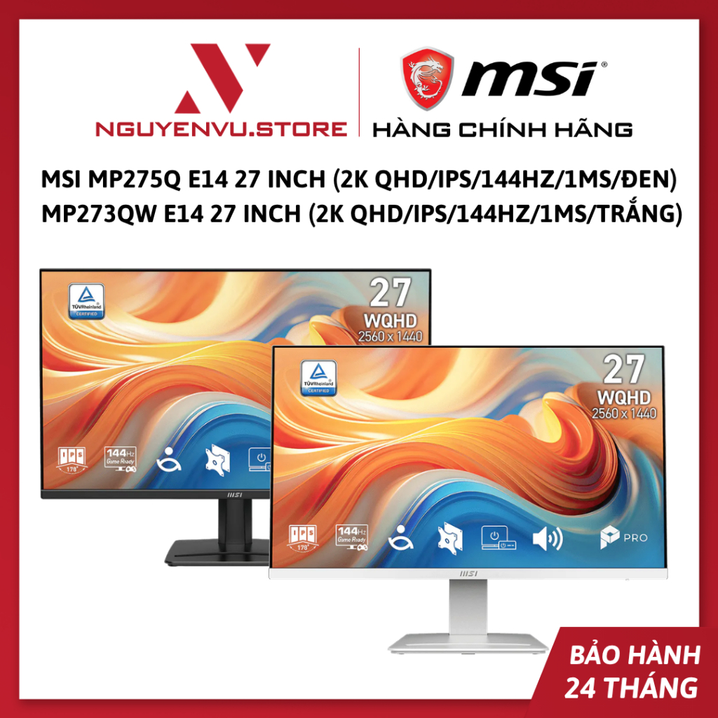 Màn hình MSI MP275Q E14 27 Inch (2K QHD/IPS/144Hz/1ms/Đen) / MP273QW E14 27 Inch (2K QHD/IPS/144Hz/1ms/Trắng) | BigBuy360 - bigbuy360.vn