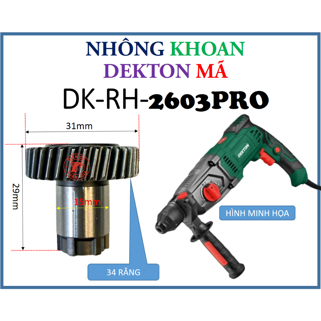 DEKTON 2603PRO - NHÔNG KHOAN BÊ TÔNG MÃ 2603PRO, 2603.