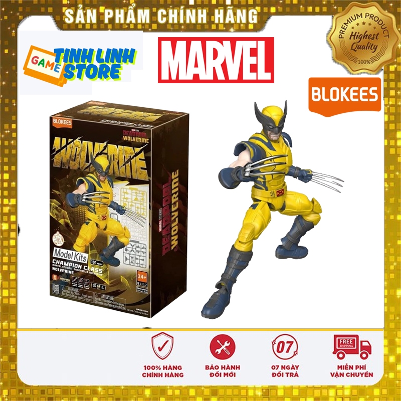 Mô Hình Blokees Wolverine Logan Bộ Giáp Vàng Xanh - Champion Class Chính Hãng