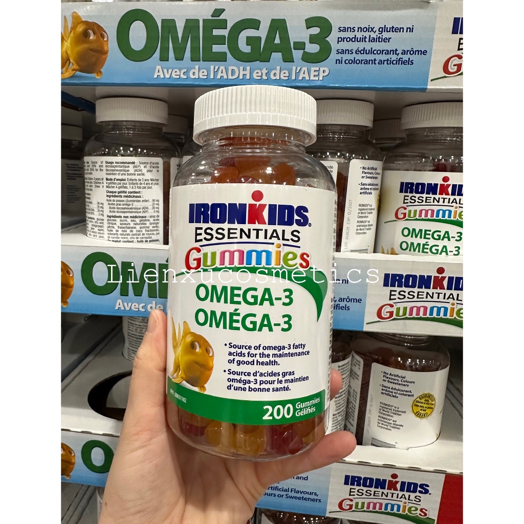 Kẹo dẻo omega 3 cho trẻ Ironkids 200 viên (bill Costco Canada)