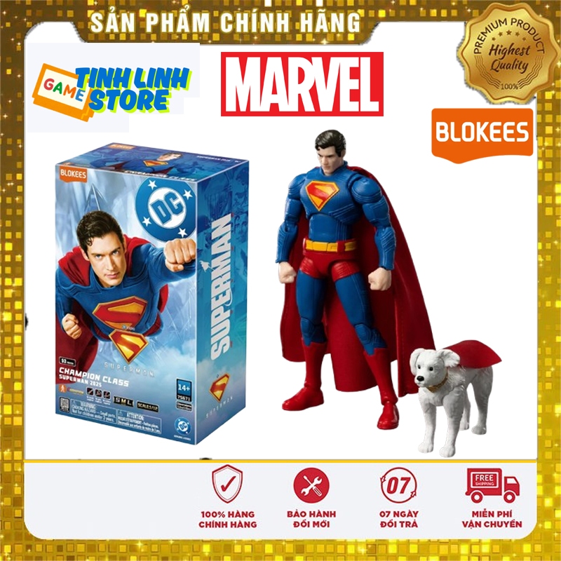 Mô Hình Blokees - Superman 2025 Champion Class (CC-01) - Kèm Chó Siêu Phàm Krypto