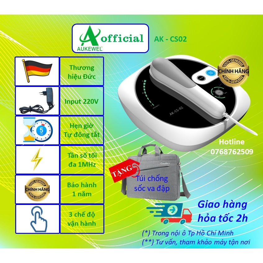 Máy trị liệu tần số siêu âm Aukewel AK-CS02 | Thương hiệu Đức | Thông tắc tia sữa, đau cổ vai gáy