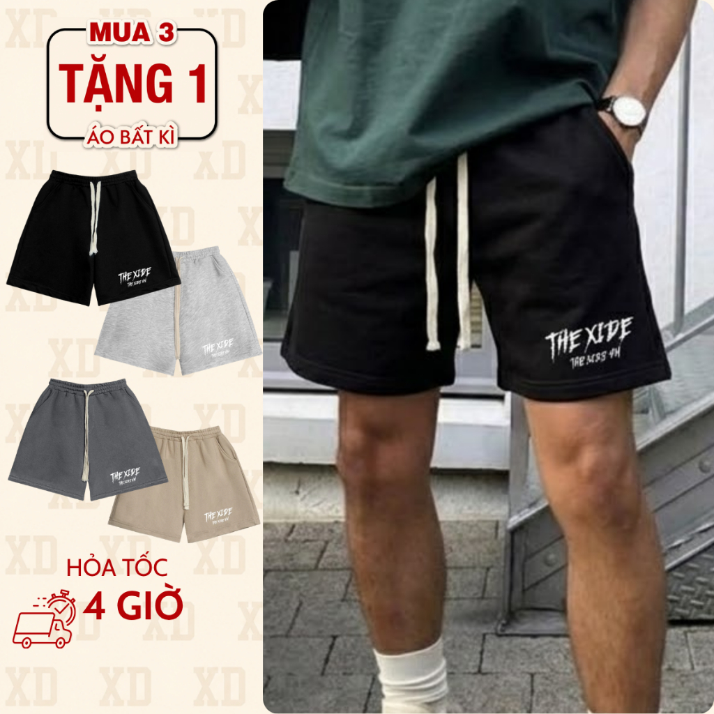 Quần đùi nam The Xide quần cộc mùa hè trên gối in hình The Xide Nhọn short thun nam nữ chất
