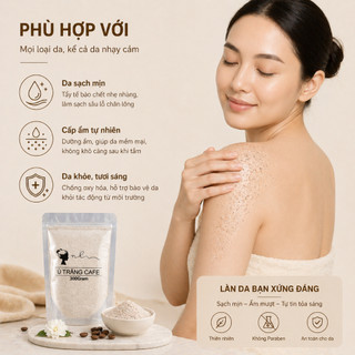 Bột ủ trắng cafe ( Tặng bông rửa mặt ) Tắm trắng cafe face + body cấp tốc, dưỡng trắng da tẩy da chết