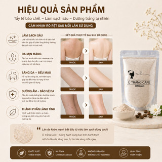 Bột ủ trắng cafe ( Tặng bông rửa mặt ) Tắm trắng cafe face + body cấp tốc, dưỡng trắng da tẩy da chết