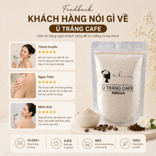 Bột ủ trắng cafe ( Tặng bông rửa mặt ) Tắm trắng cafe face + body cấp tốc, dưỡng trắng da tẩy da chết
