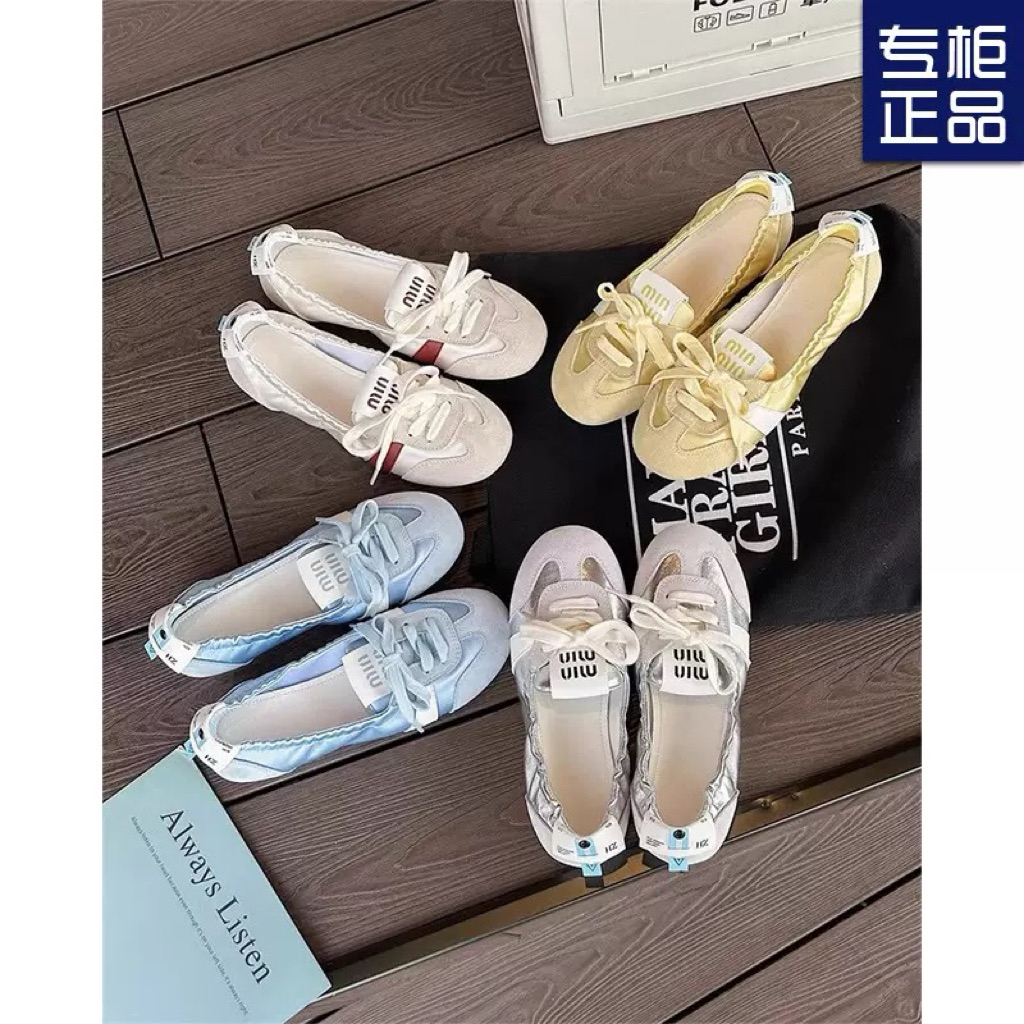 【98.99Store-Order】Giày búp bê thoáng khí mùa hè Miumiu [Chân dày tăng 1 size]