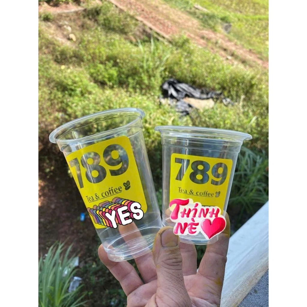 1000c ly nhựa pp đáy bằng in logo theo yêu cầu .