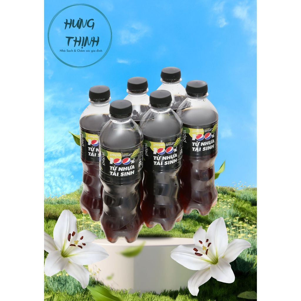 Lốc 6 chai Pepsi vị Chanh không Calo 390ml