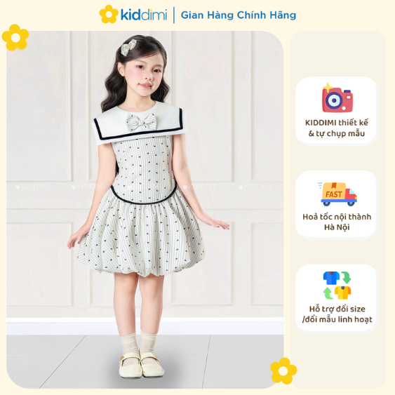 (Chính hãng KIDDIMI) Váy tiểu thư thanh lịch CAO CẤP cho bé gái - BORIN DRESS