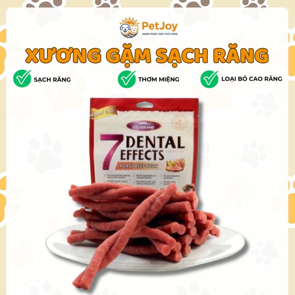 Xương Gặm Snack Sạch Răng Cho Chó 7 Dental Effect 160g Nhiều Vị Giúp Giảm Cao Răng Thơm Miệng