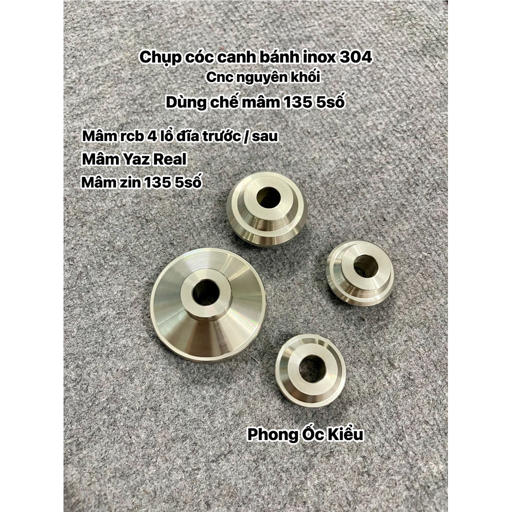 Chụp cóc - canh bánh Sonic Đi mâm Ex 135 . Chất liệu inox 304 CNC Nguyên Khối