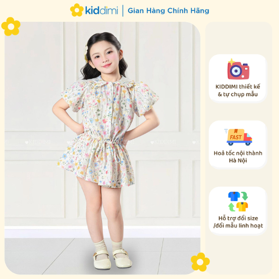 (Chính hãng KIDDIMI) Sơ mi dáng váy thời trang cho bé gái (có quần bảo hộ rời) - CHERIE DRESS