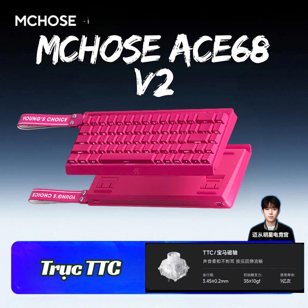 Bàn phím cơ Rapid Trigger Mchose ACE68 V2 - Poling Rate 8000hz - LED RGB - App marco - Hỗ trợ SOCD , RS , MT | BigBuy360 - bigbuy360.vn