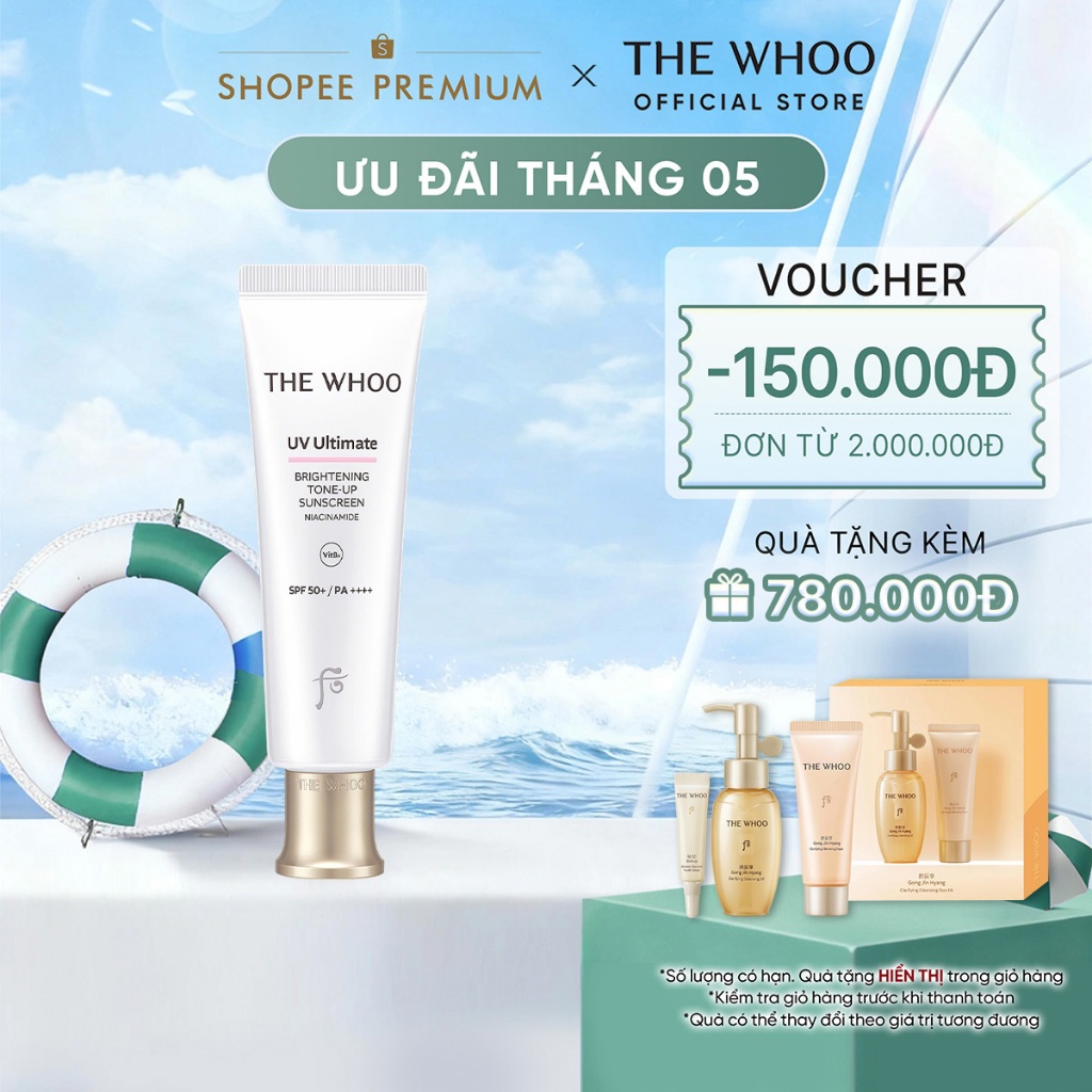 [THE WHOO OFFICIAL] Kem Chống Nắng Nâng Tone Whoo UV Ultimate Brightening Tone Up SPF50+/PA++++