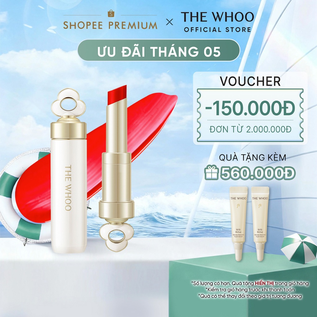 [THE WHOO OFFICIAL] Son dưỡng môi có màu, giàu dưỡng chất The Whoo Essential Lip Glow Balm 3.3gr