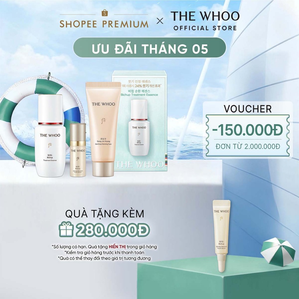 [THE WHOO OFFICIAL] Bộ sản phẩm tiền tinh chất chăm sóc da lão hoá tuần hoàn làn da Bichup Treatment Essence Special Set