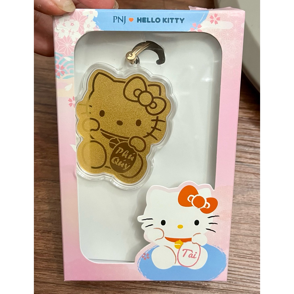 Móc khóa Hello Kitty PNJ dát vàng mini – charm Sanrio may mắn dễ thương, quà tặng sưu tầm cute xinh