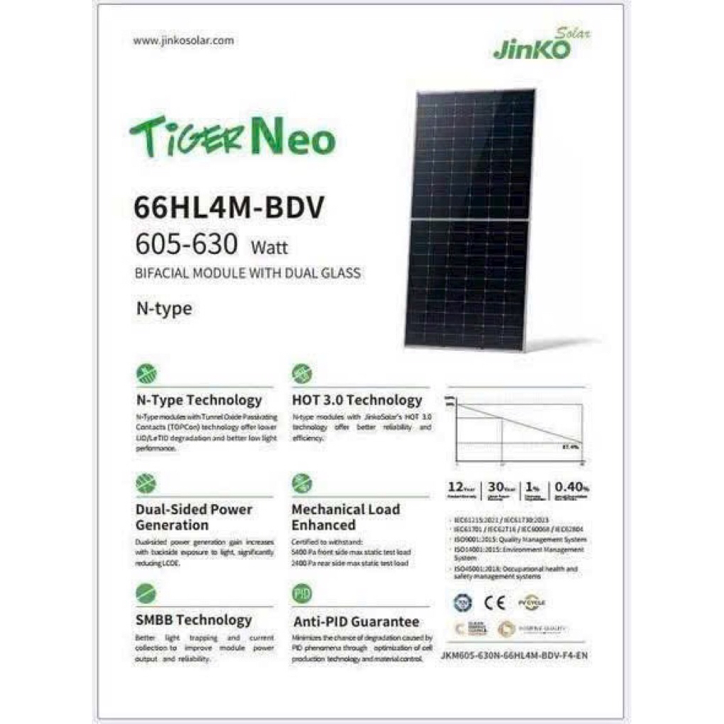 tấm pin năng lượng mặt trời jinko 630w