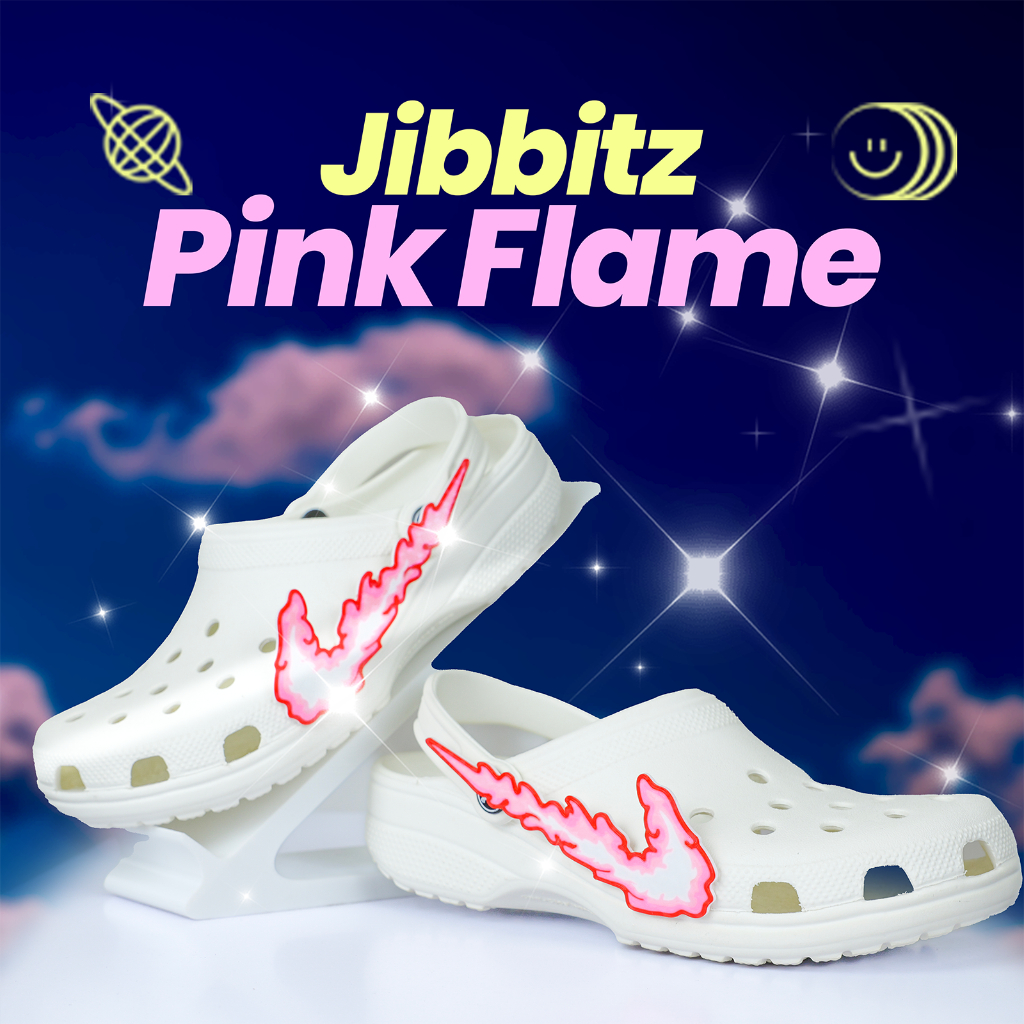Charm Dép Crocs Độc Lạ Cho Nam Hình Ngọn Lửa, Jibbitz Crocs, 1 cặp set Charm Gắn Dép Crocs