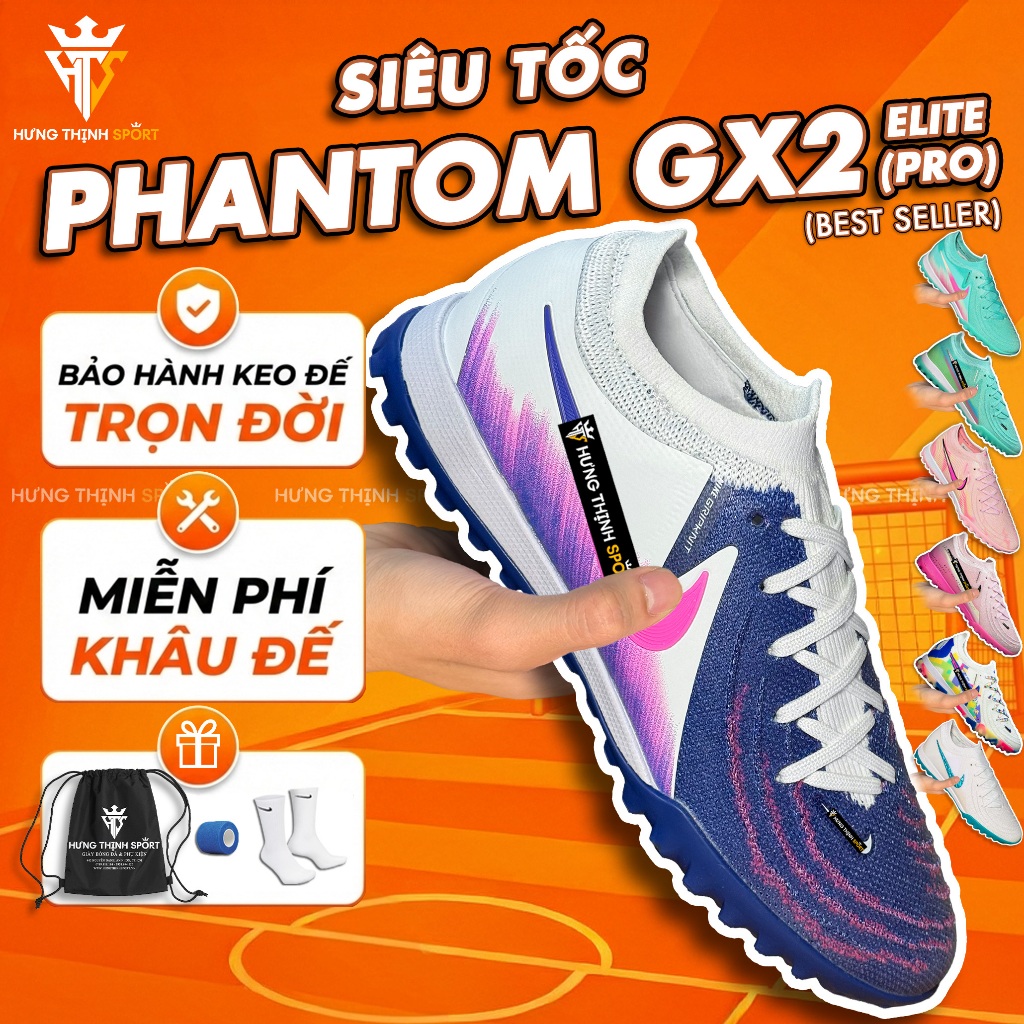 Giày Đá Bóng / Giày Đá Banh PHANTOM GX2 ELITE (PRO) |TF Sân Cỏ Nhân Tạo| Tặng Khâu Đế + Bảo Hành Keo