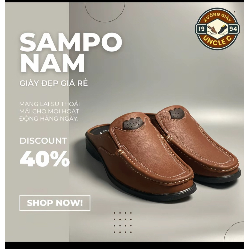giày sampo mọi GM1 .giày công sở mềm êm