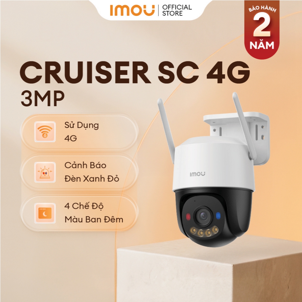 Imou Camera ngoài trời Cruiser SC 4G I 3MP/5MP I IPC-K7FP-5H0TE I Đèn cảnh báo xanh đỏ I Đàm thoại I Xoay 360 | BigBuy360 - bigbuy360.vn