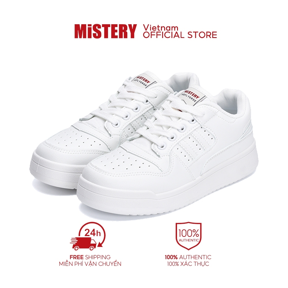 MiSTERY Giày Thể Thao Giày Trắng Chiều Cao 3cm Giày Thể Thao Unisex MIS-701
