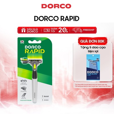Dao Cạo Râu Hàn Quốc 2 Lưỡi DORCO RAPID - TNA4001-B - Hộp 1 Cán và 1 Đầu Cạo