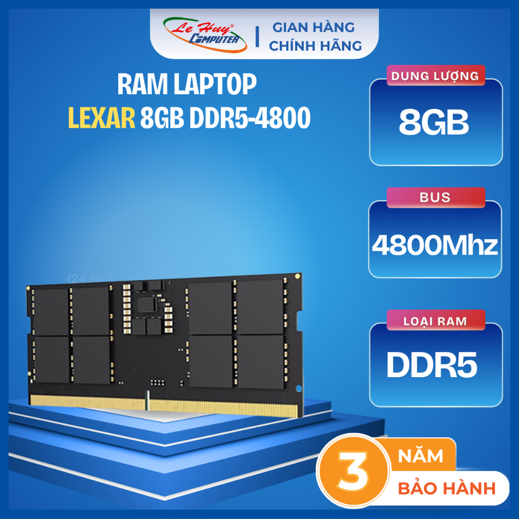 Ram Laptop Lexar 8GB DDR5 4800MHZ (LD5S08G48C40ST-BGS) - Hàng Chính Hãng