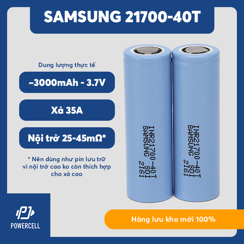 [Mua nhiều giảm giá] Xả kho Samsung 21700 40T loại B nội trở 25-45 hàng lưu kho mới chưa sử dụng