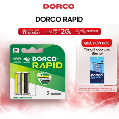 Đầu Cạo Hàn Quốc 2 Lưỡi DORCO RAPID - TNA4020-B - Vỉ 2 Đầu Cạo