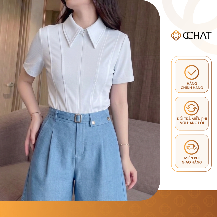Áo Thun Nữ 𝐂𝐂𝐇𝐀𝐓 Dáng Ôm Herila Khóa Kéo Giọt Lệ Chất Liệu Mềm Mát 16TNC2021OT | BigBuy360 - bigbuy360.vn