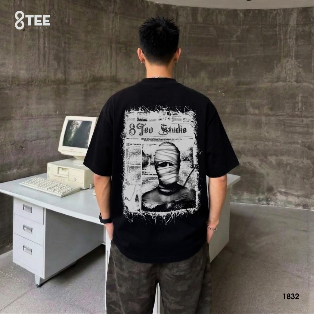 Áo Thun, Phông Nữ Cotton 250gsm UNISEX 8TEE STUDIO Thời Trang Thoáng Mát Oversize 100Kg THT1832