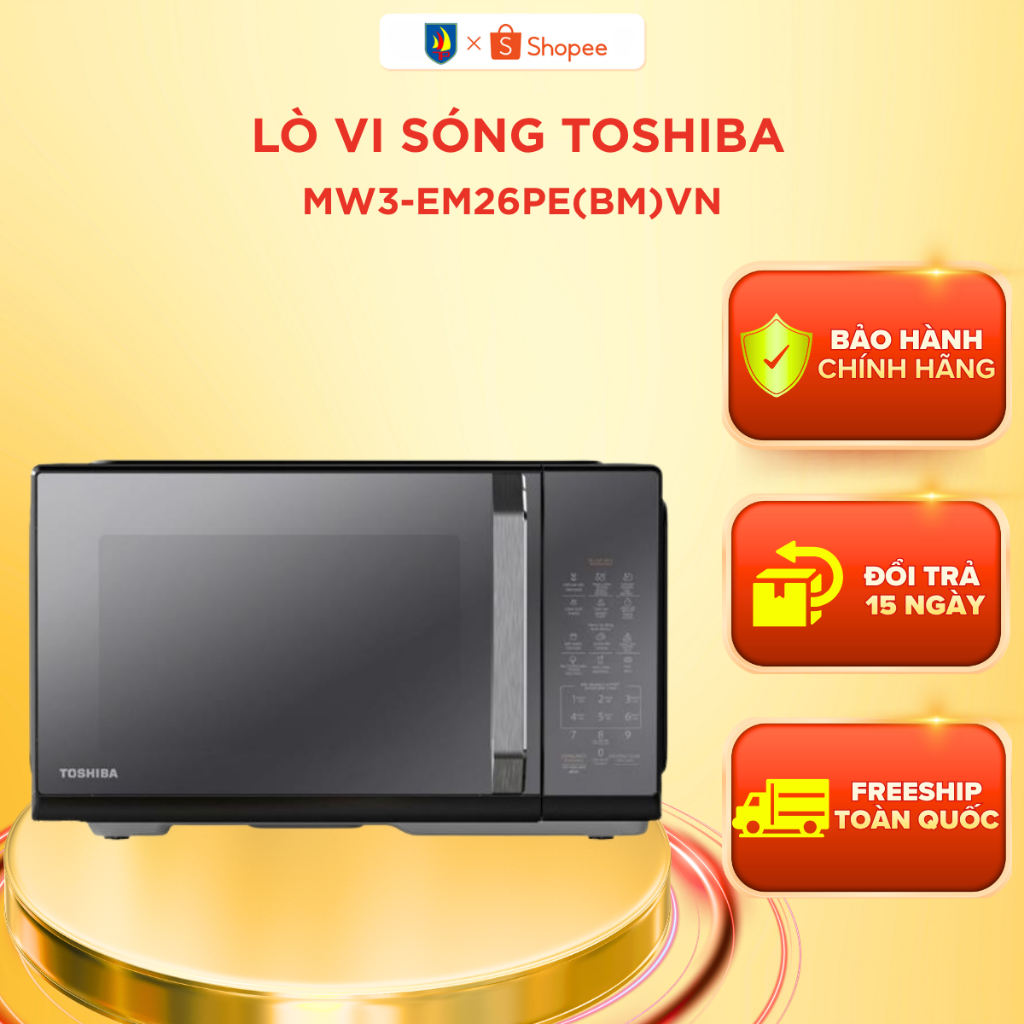 Lò Vi Sóng Toshiba MW3-EM26PE(BM)VN - 26L – 900W – Cảm Ứng LED – 11 Mức Công Suất | BH 12 tháng