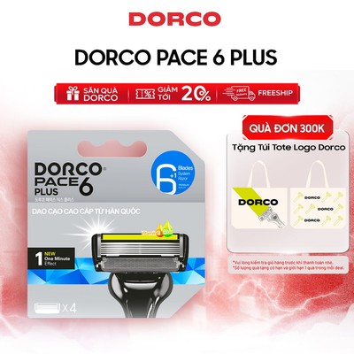 Đầu Cạo Râu Hàn Quốc 6 Lưỡi DORCO PACE 6 PLUS - SXA5040-B - Hộp 4 Đầu Cạo