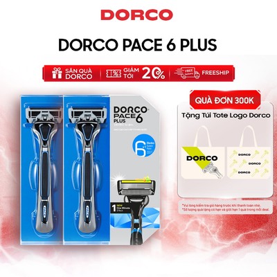 Combo 2 Hộp Dao Cạo Râu Hàn Quốc 6 Lưỡi DORCO PACE 6 PLUS - 2xSXA5001-PT - Gồm 2 Cán Dao và 2 Đầu Cạo