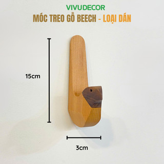 [Gỗ cao cấp] Móc Treo Quần Áo Gắn Tường 100% Gỗ Óc Chó, Gỗ Beech - Móc Treo Rời ViVuDecor - [Bản mới 2026]