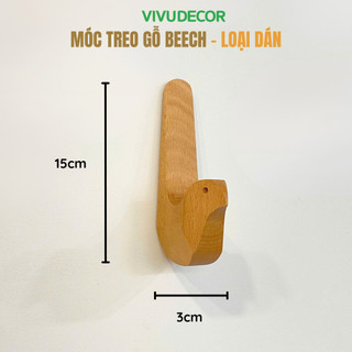 [Gỗ cao cấp] Móc Treo Quần Áo Gắn Tường 100% Gỗ Óc Chó, Gỗ Beech - Móc Treo Rời ViVuDecor - [Bản mới 2026]