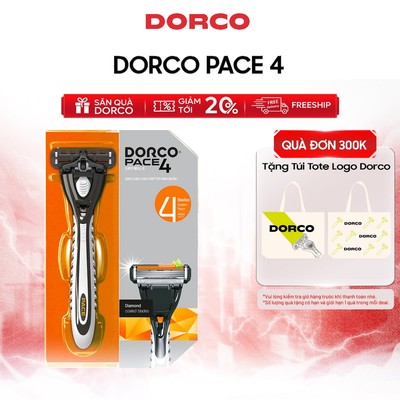 Dao Cạo Râu Hàn Quốc 4 Lưỡi DORCO PACE 4 - FRA1001-PT - Hộp 1 Cán Dao và 1 Đầu Cạo