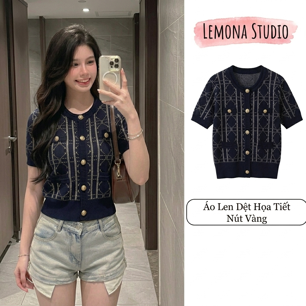Áo Len Dệt Kim PINK CHARM Họa Tiết Nổi Bật, Áo Len Nữ Mongtoghi MàuTôn Da Dễ Phối Outfit