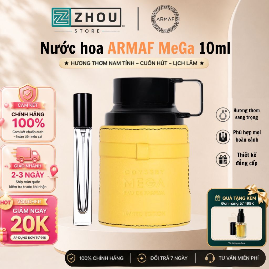 [Chiết 10ml] Nước hoa Armaf nam odyssey Mega - Thanh Mát, Ngọt Nhẹ, Nam Tính