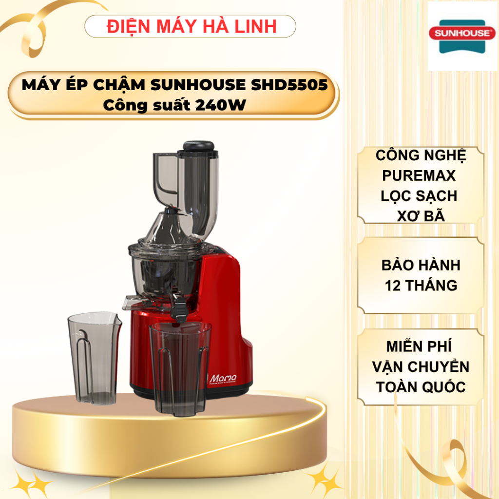 Máy ép chậm Sunhouse Mama SHD5505, SHD5503, SHD5518, SHD5516, Bảo hành chính hãng